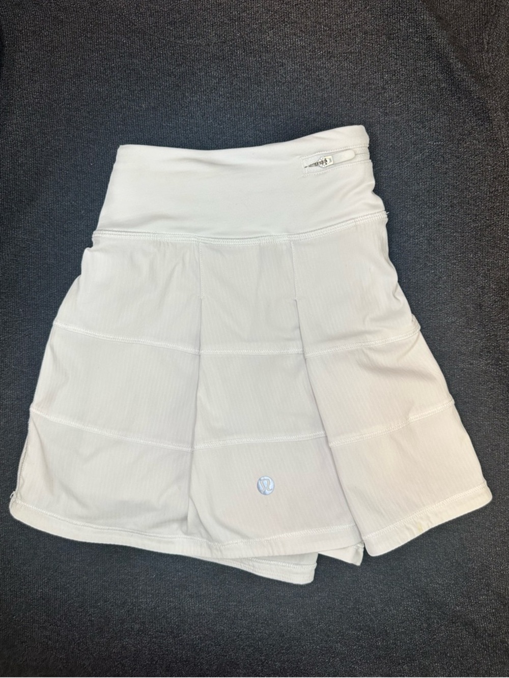 Lululemon Pace Rival Skort Size 8 White Mid Rise Tennis Running Athletic Skirt